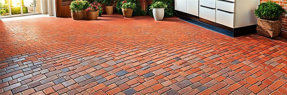 brick paver kitchen floor