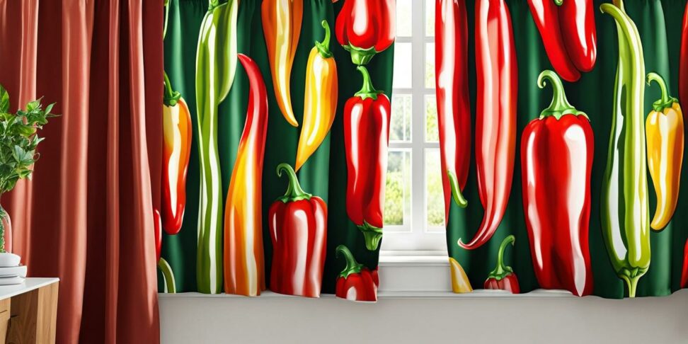 chili pepper kitchen curtains