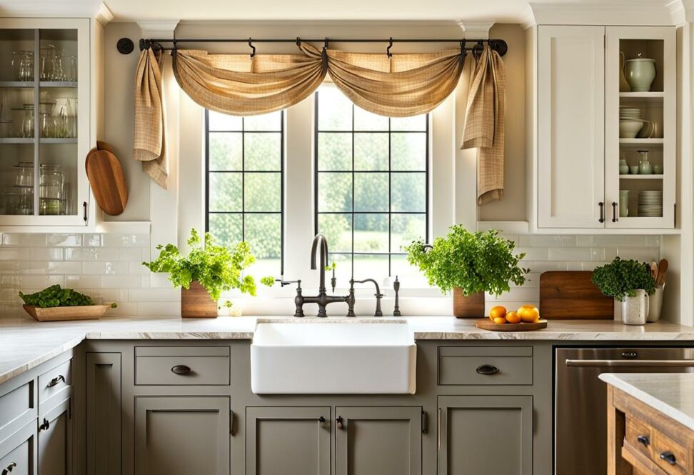 farmhouse kitchen curtain ideas