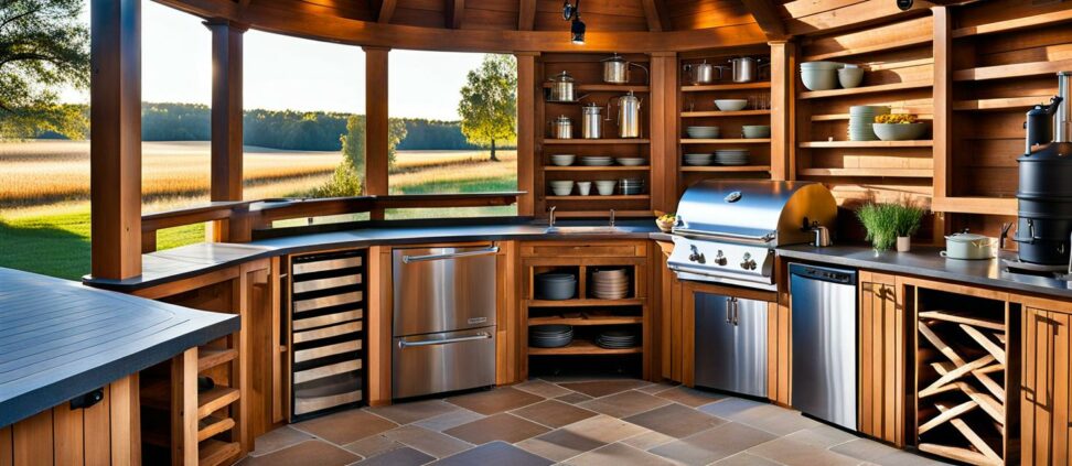 grain bin outdoor kitchen