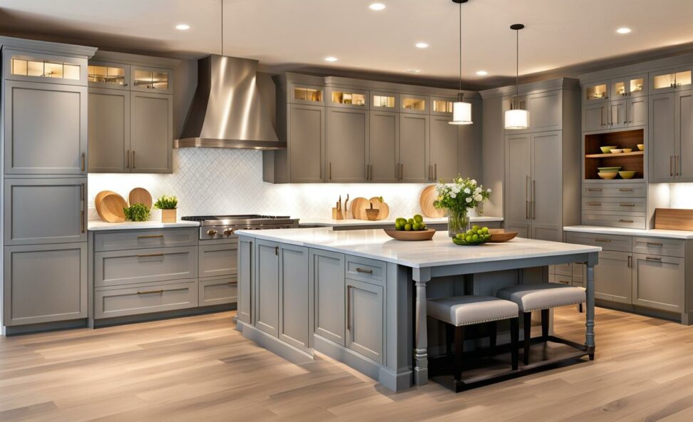 gray wash kitchen cabinets