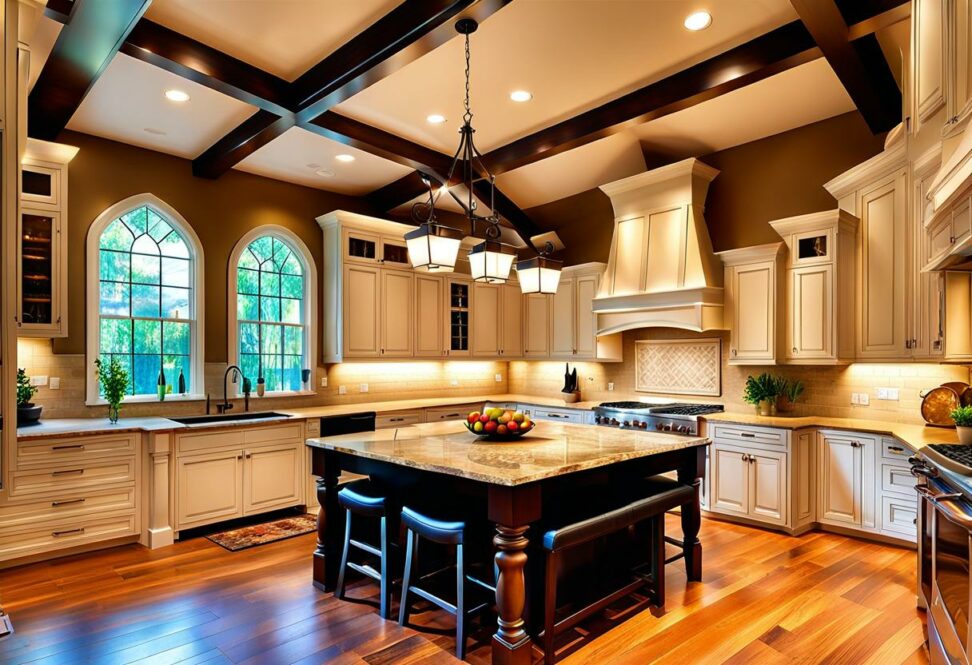 kitchen lighting cathedral ceiling