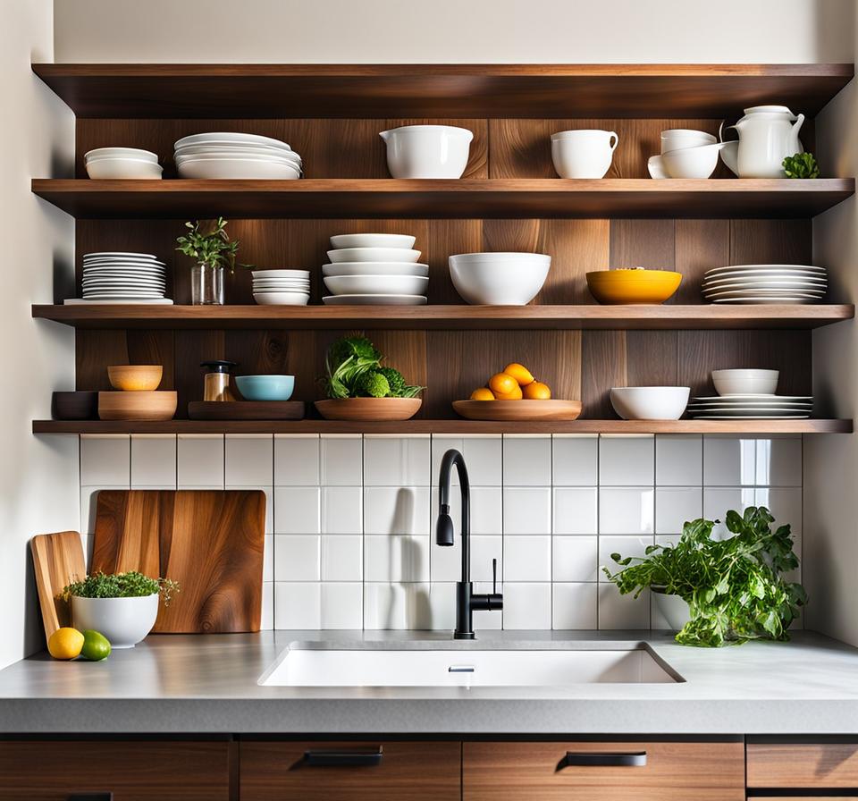 kitchen with floating shelves ideas