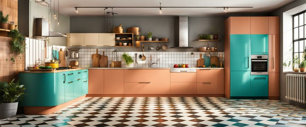 retro flooring for kitchen