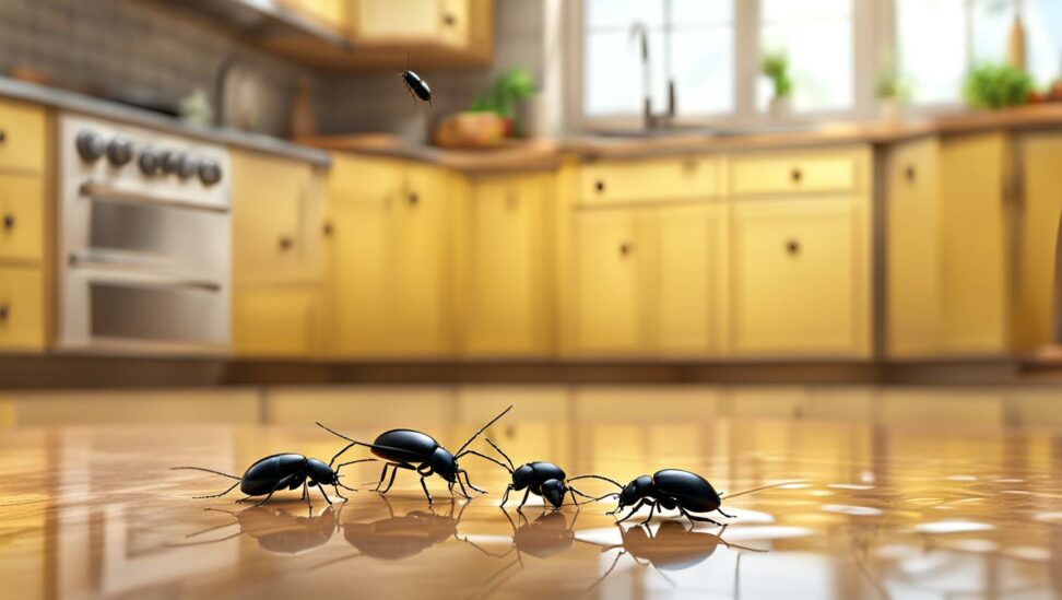 small black bugs in kitchen