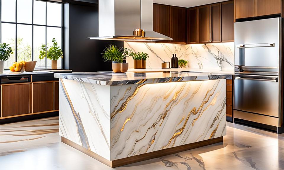 small kitchen island marble top