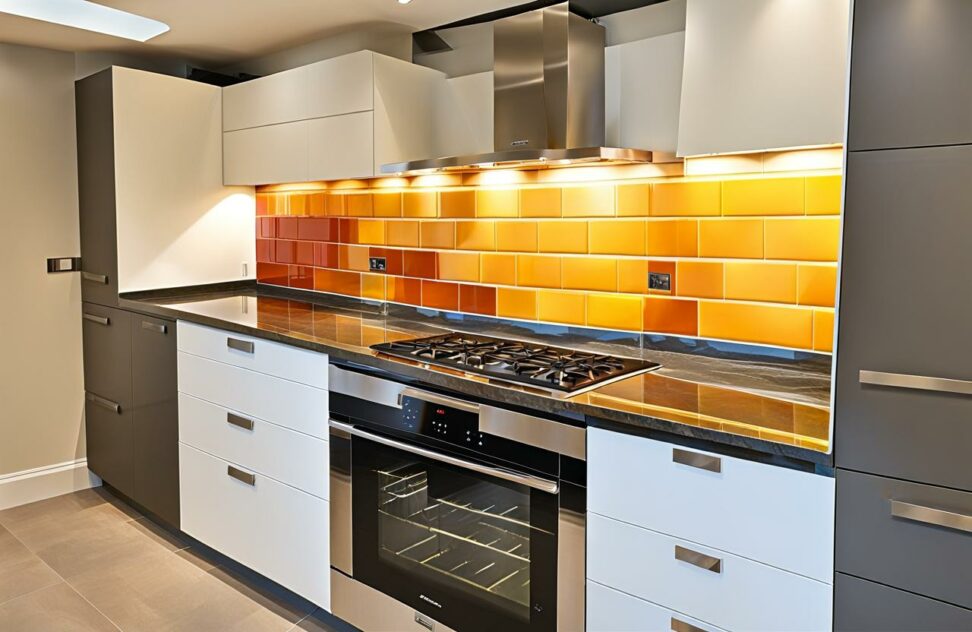 tiling a splashback in the kitchen