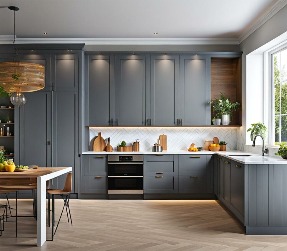 what colour goes with grey kitchen units