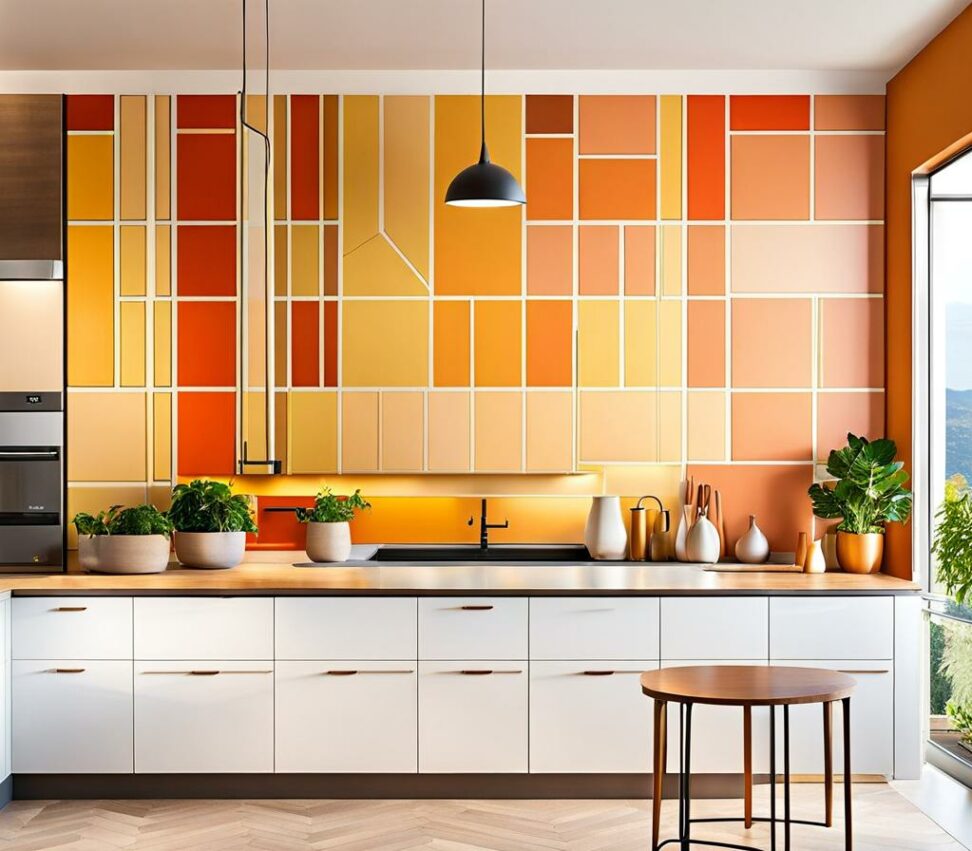accent wall in the kitchen