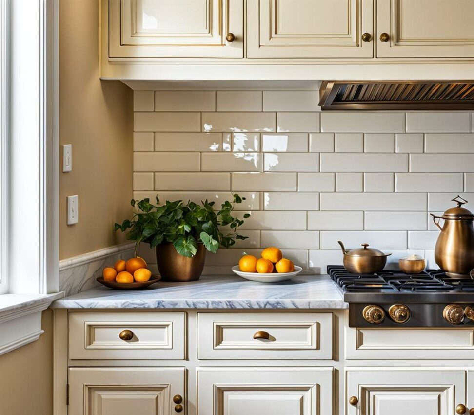 antique white distressed kitchen cabinets