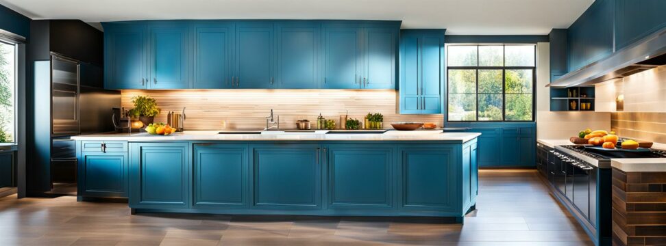 best blue color for kitchen cabinets
