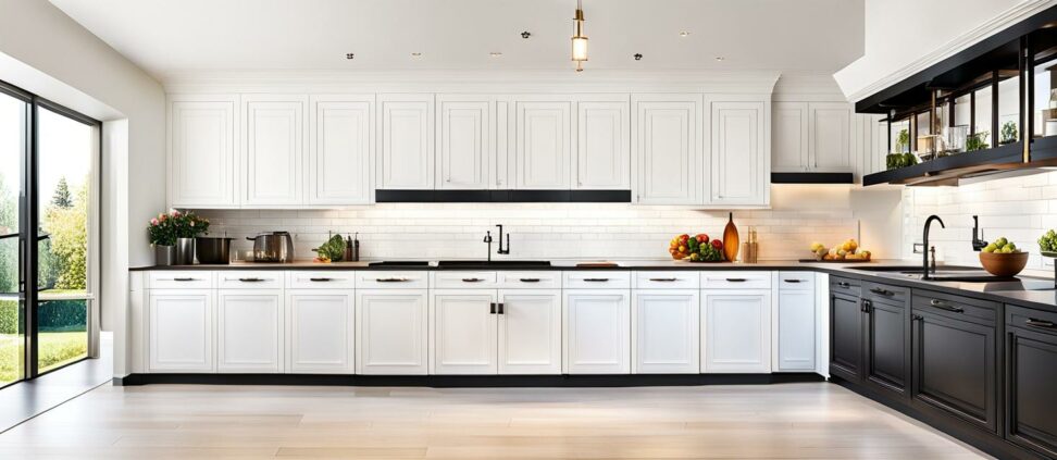 black handles for white kitchen cabinets