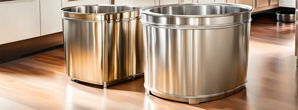 brushed nickel kitchen trash can