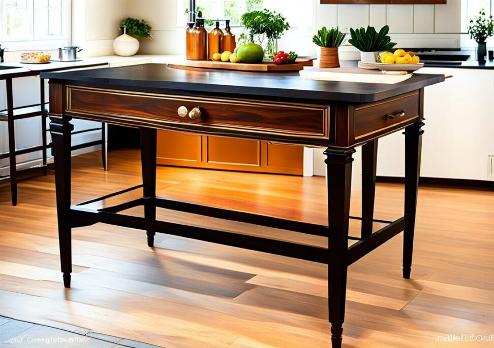 console table as kitchen island