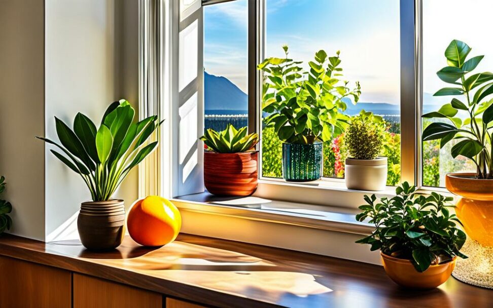 decorate kitchen window sill