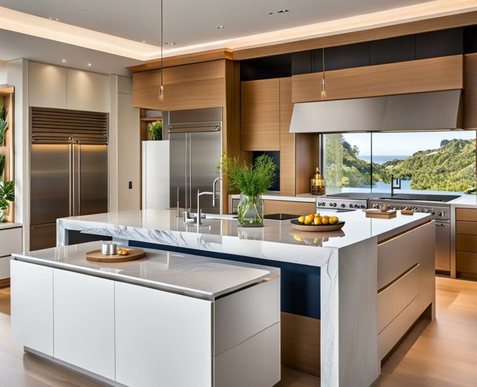 double island kitchen layout