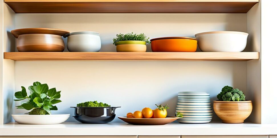 floating shelves for kitchen dishes