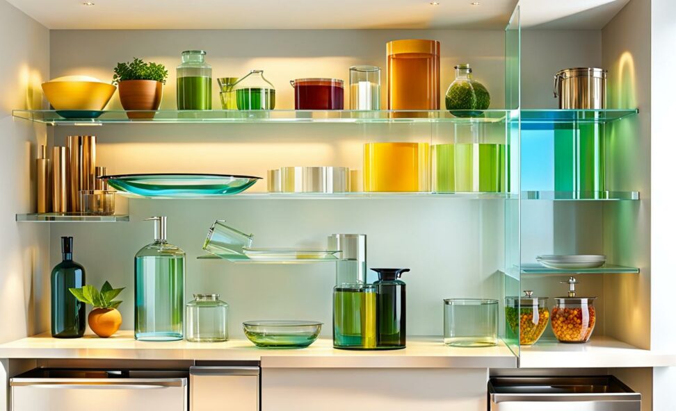 glass shelves for kitchen cabinets