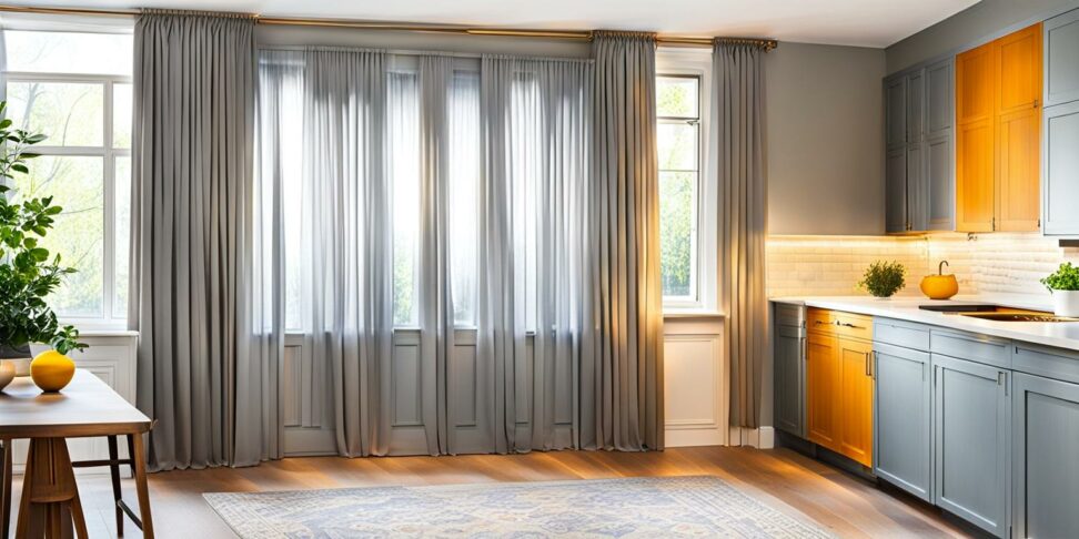 grey kitchen curtains ideas