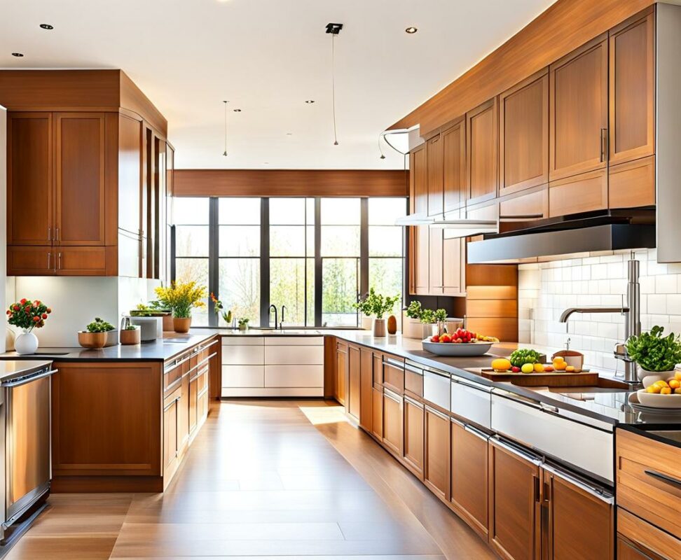 how to make a brown kitchen look modern