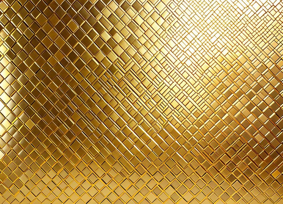 kitchen backsplash with gold accents