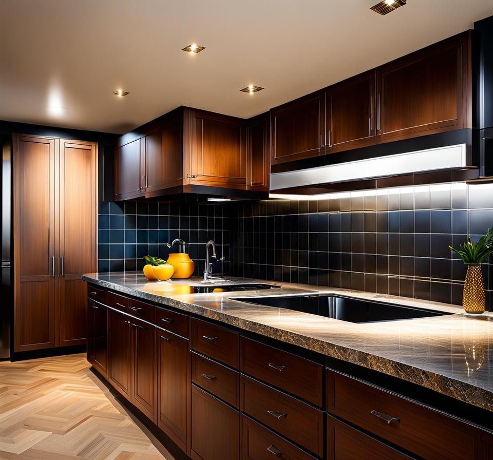 kitchen cabinet colors with dark countertops