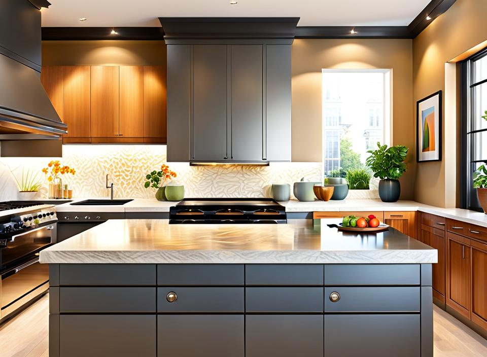 kitchen island with stovetop