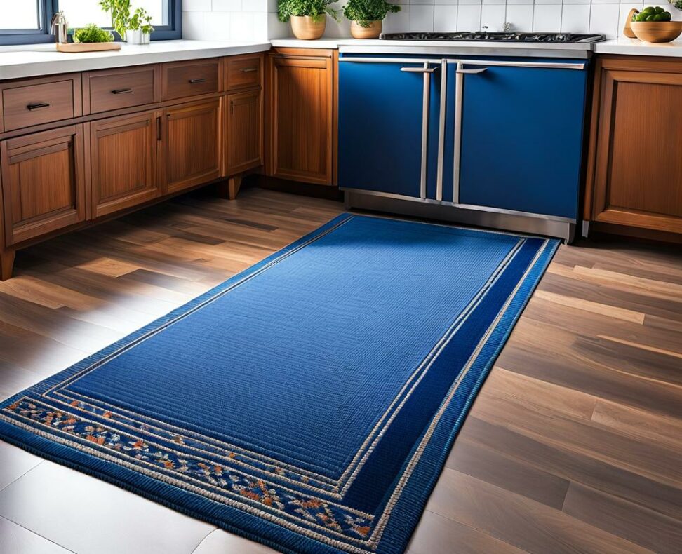 kitchen runner rugs blue