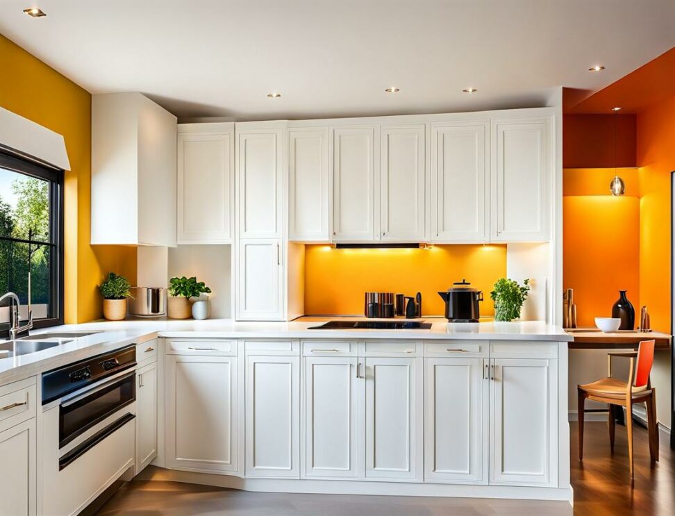 kitchen wall colors with white cabinets