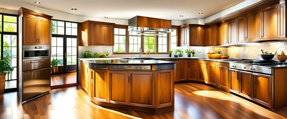 kitchens with oak cabinets and stainless steel appliances