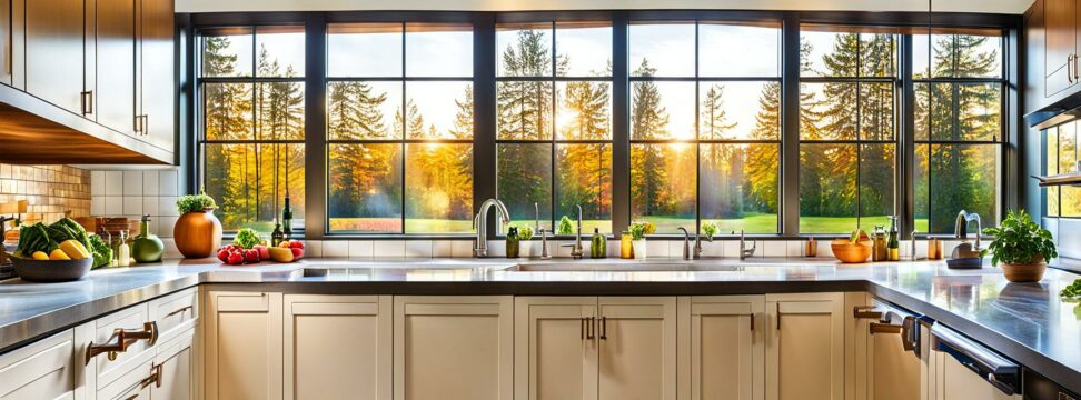 large kitchen window over sink