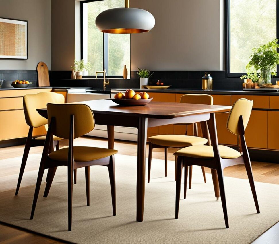 mid century modern kitchen table and chairs