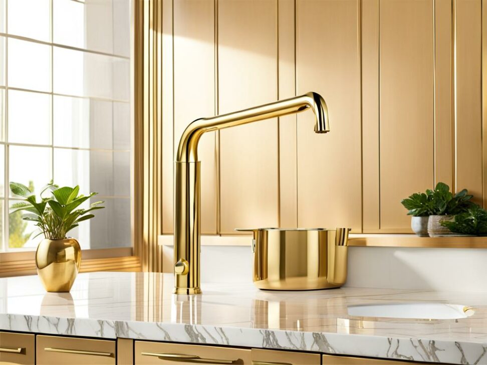 moen polished brass kitchen faucet