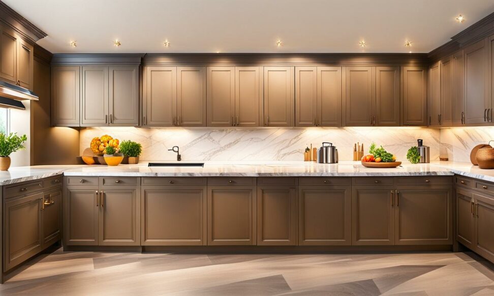 mushroom colored kitchen cabinets