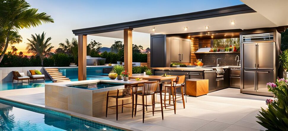 outdoor kitchen ideas with pool