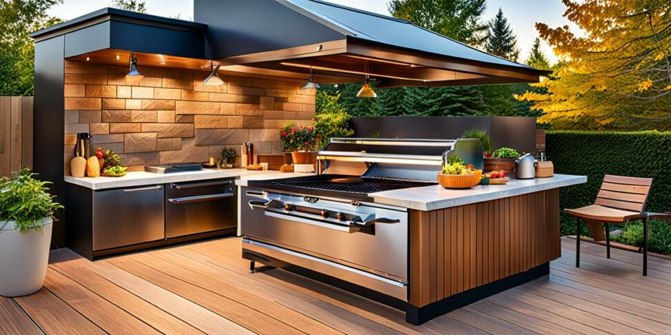 outdoor kitchen on a deck