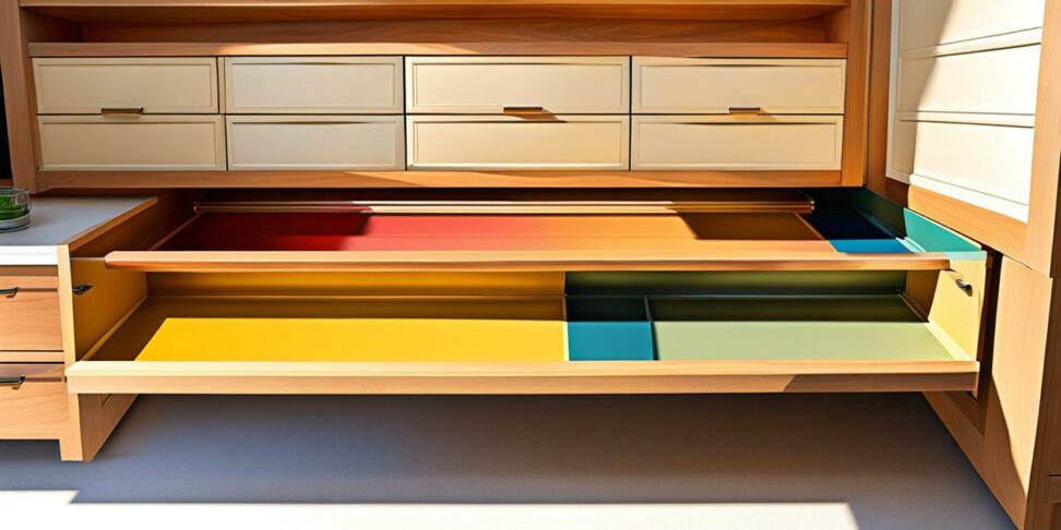 painting inside kitchen drawers