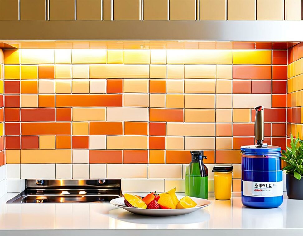 painting kitchen backsplash before and after