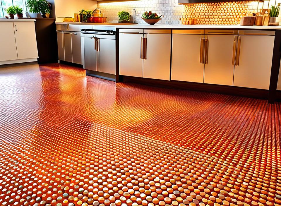 penny tile kitchen floor
