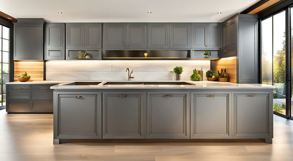 pewter grey kitchen cabinets