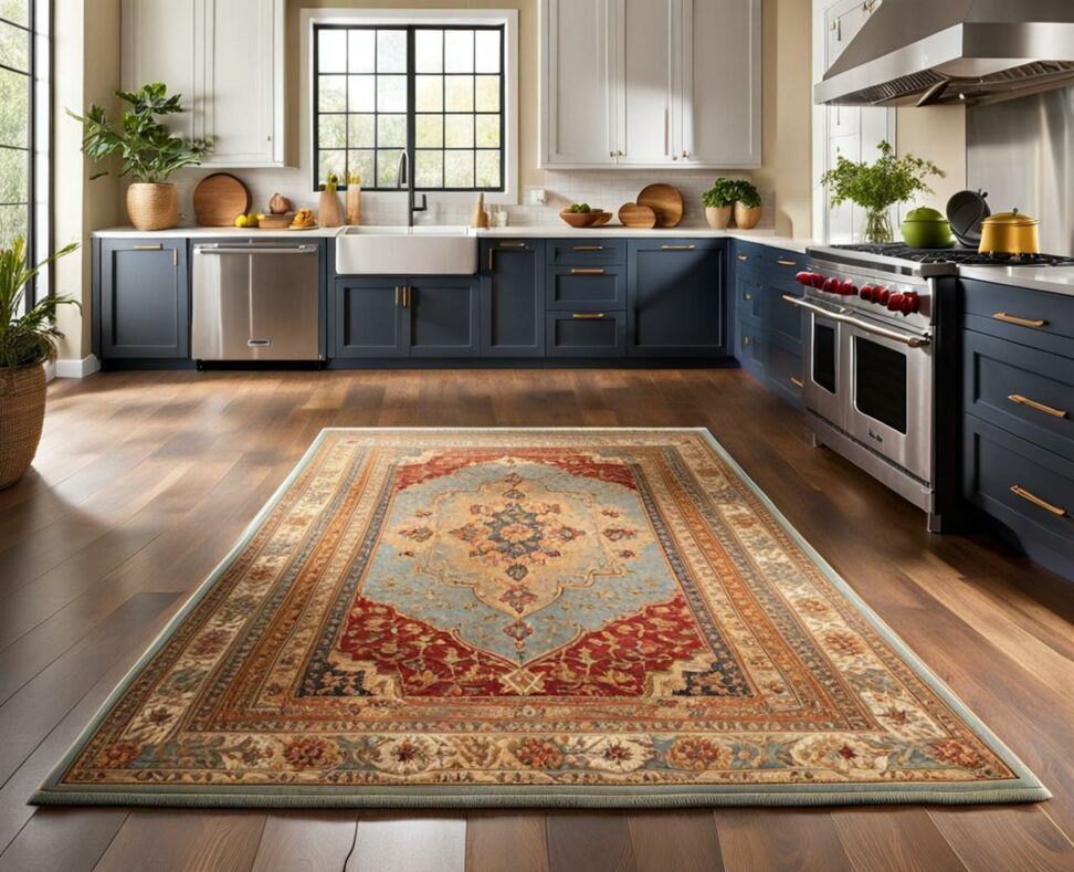 rug for kitchen island