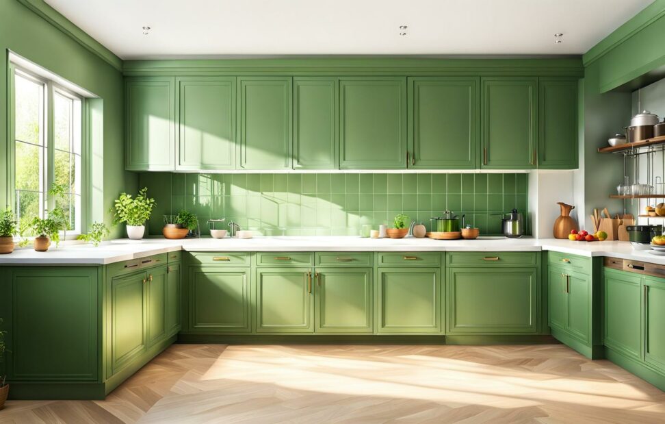 sage green kitchen color scheme