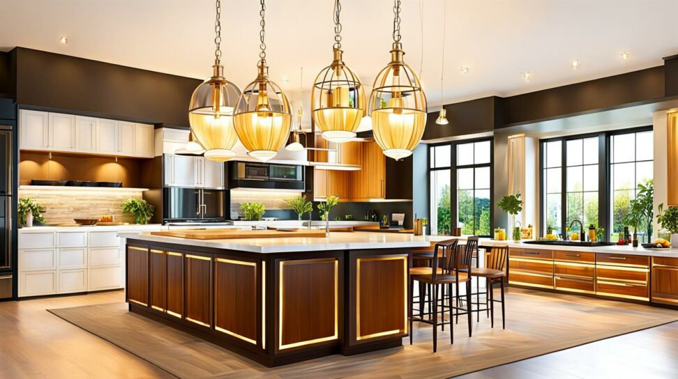should pendant lights be centered to kitchen island