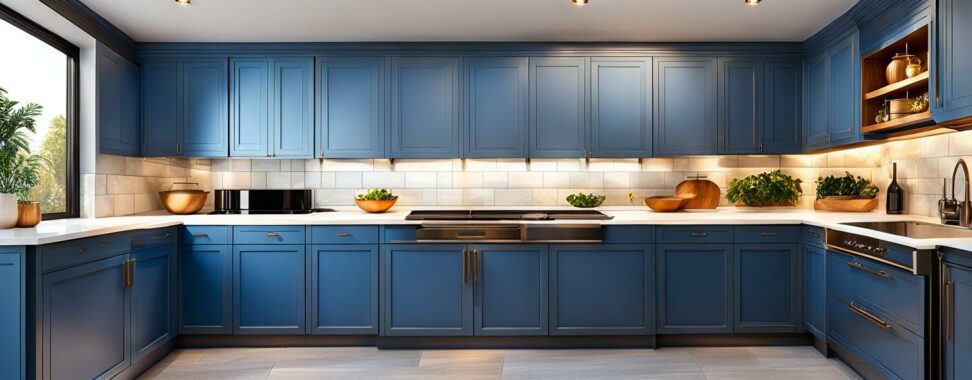 slate blue kitchen cabinets