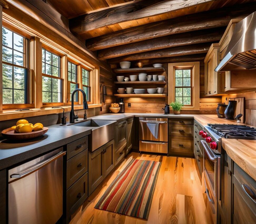 small rustic cabin kitchen ideas