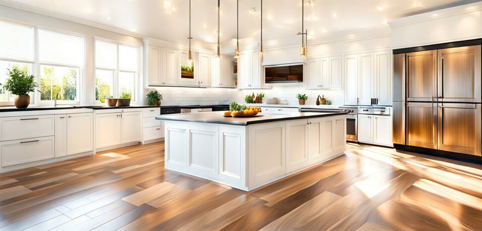 what flooring goes best with white kitchen cabinets