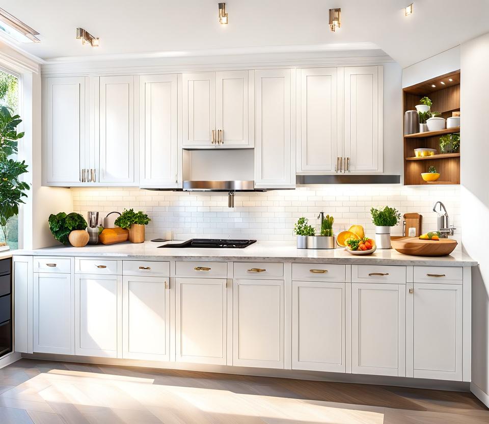 white kitchens with stainless steel appliances