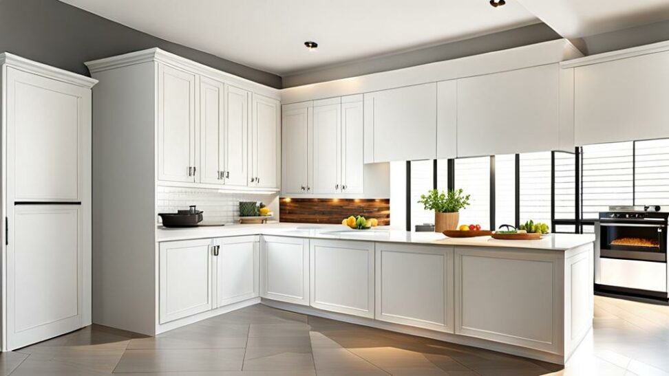 white or gray kitchen cabinets