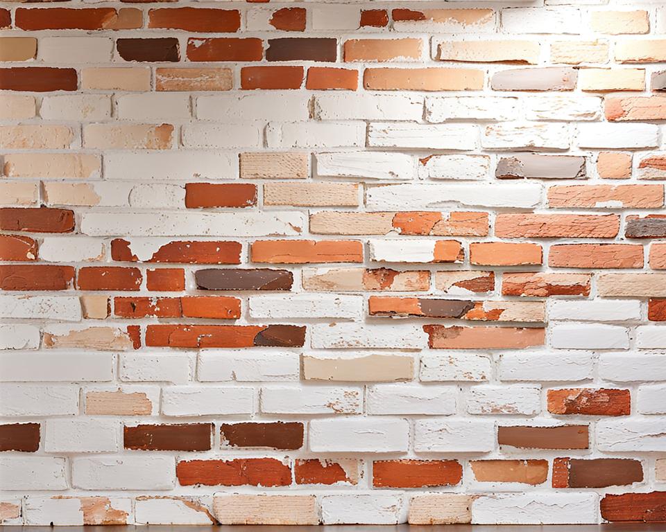 white washed brick backsplash