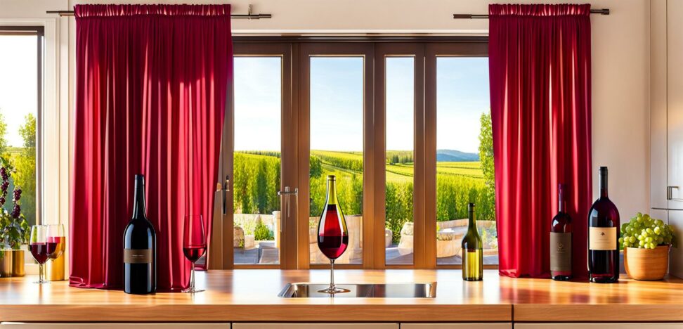 wine themed kitchen curtains